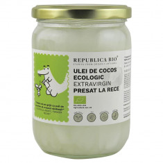 Ulei de cocos extravirgin presat la rece, 500ml, Republica Bio