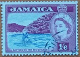 Colonie-Britanica-1956-''JAMAIKA- Q.EII-Raftig pe Fluviu Grande''-LOT 1Val.''-STAMPIL--VEZI SCAN, Stampilat
