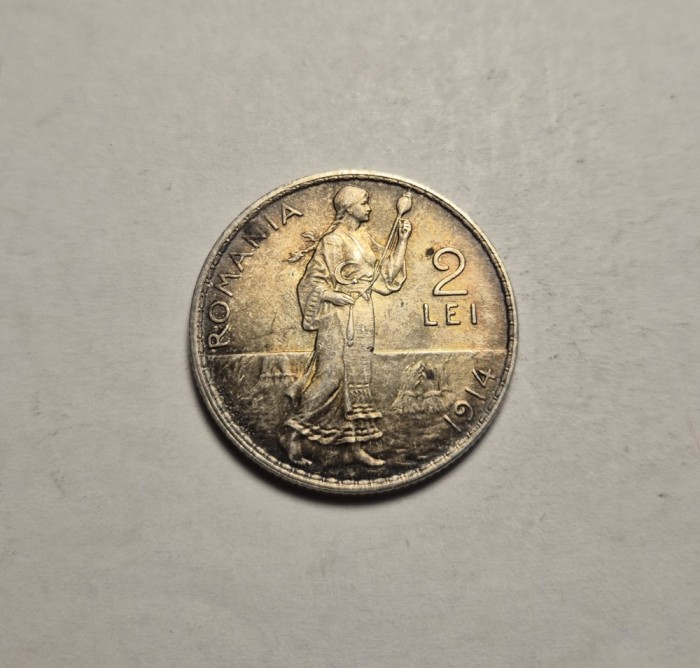 2 lei 1914 UNC Piesa de Colectie