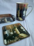 Set cadou cana cu tavita si suport/biscuit vintage design englezesc