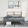 VidaXL Cadru pat metalic cu tăblie de cap/picioare, negru, 150x200 cm 372199
