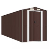 Cumpara ieftin Sopron de gradina, maro inchis, 192x606x223 cm, otel galvanizat