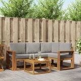 vidaXL Set de canapele de exterior 5 pcs Gri natural și deschis 3366364