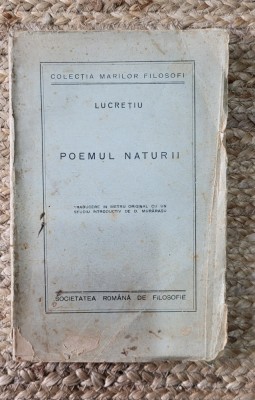 Lucrețiu - Poemul naturii ,traducere D. Murărașu, 1933 foto