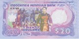 Bancnota Peninsula Indochineza 20 Dolari 2020 - UNC ( polimer, fantezie )