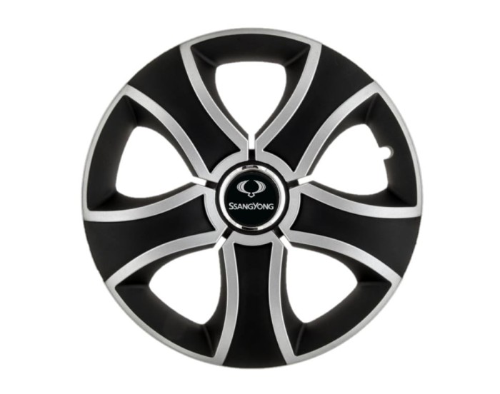 Set 4 capace roti Bis Gri-Negru R16 pentru gama auto SsangYong