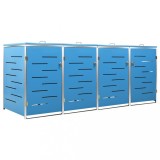 Cumpara ieftin Magazie pentru patru pubele 276,5x77,5x112,5 cm otel inoxidabil