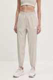 adidas Performance pantaloni de antrenament 3 Stripes culoarea bej, cu imprimeu, JD6522