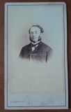Fotografie tip CDV, barbat cu perciuni, inceput de scol XX
