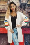 M758-5112 Cardigan oversize cu model in dungi multicolore