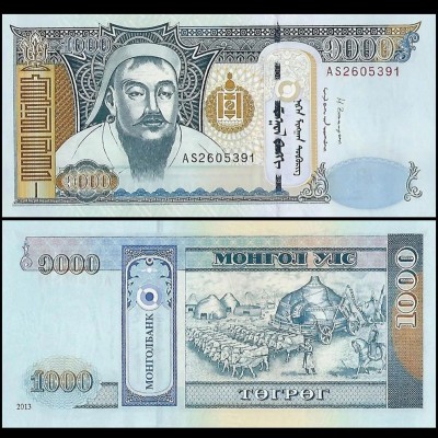 Mongolia 2013 - 1000 tugrik UNC foto