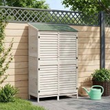 vidaXL Sălaș de grădină Alb 106 x 56 x 176,5 cm Lemn de Brad Solid 42033465