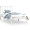 Cadru de pat mic single, alb, 75x190 cm, lemn masiv de pin