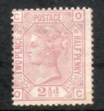 158-GB-ANGLIA 1873=VICTORIA,Mi 40x=21/2-lila rosa-hartie alba,urme de SARNIERA, Nestampilat