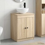 Cumpara ieftin Dulap pentru Chiuveta de Baie Stejar Sonoma 54 x 41 x 100 cm