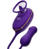 Stimulator Anal si Pompa Clitoridiana cu Rotatii, Vibratii, Suctiune, Silicon, USB, Mov