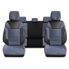 Set Huse Scaune Auto pentru Nissan Qashqai - DeluxeBoss Classico, pentru bancheta rabatabila fractionata, 11 piese, albastru-alb