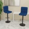Scaune de bar, 2 buc., albastru, material textil