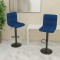 Scaune de bar, 2 buc., albastru, material textil