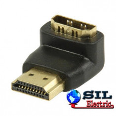 Adaptor HDMI, unghi conector 90? - intrare HDMI negru Valueline foto