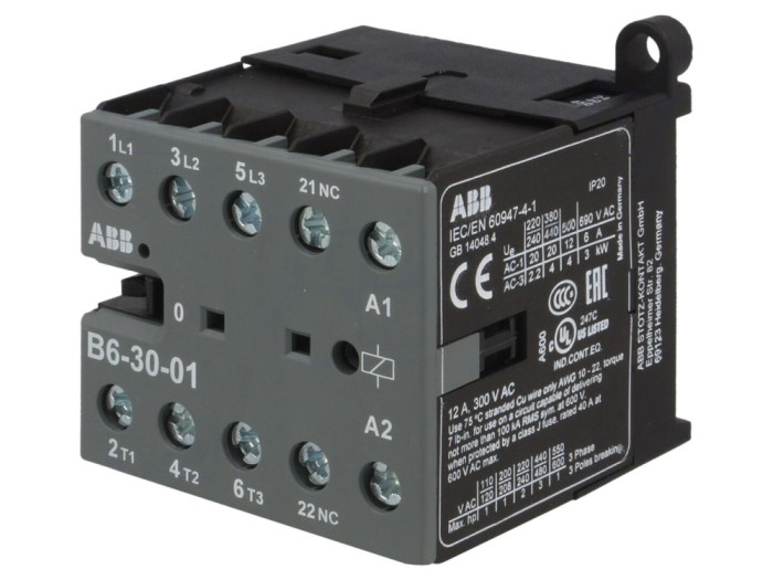 Contactor 3P NO 24VAC 6A