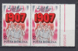 ROMANIA 1987 LP 1178 - 80 ANI DE LA RASCOALA 1907 PERECHE MNH, Nestampilat