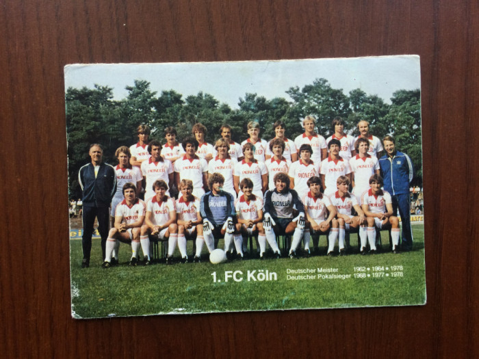 1. FC K&ouml;ln 1978 foto echipa club fotbal germania fotbalisti autografe printate