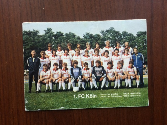 1. FC K&ouml;ln 1978 foto echipa club fotbal germania fotbalisti autografe printate