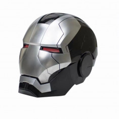 Masca motorizata Iron Man MK5 1:1 cu comanda vocala, deschidere one touch, mod lupta, Neagra