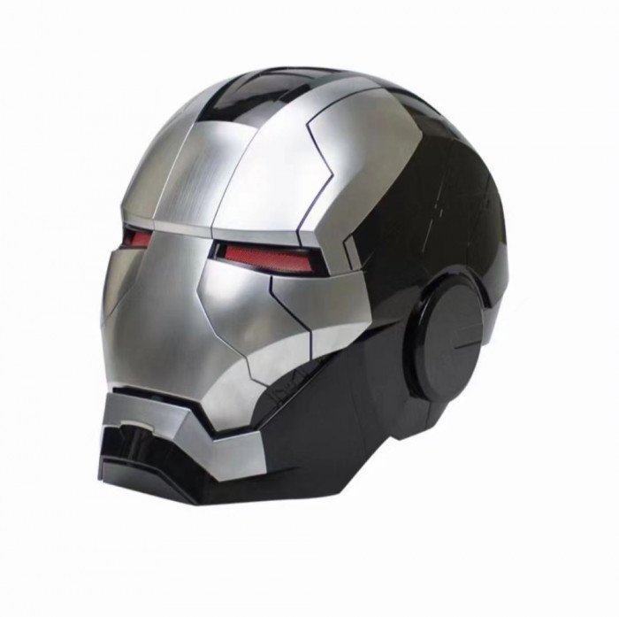 Masca motorizata Iron Man MK5 1:1 cu comanda vocala, deschidere one touch, mod lupta, Neagra