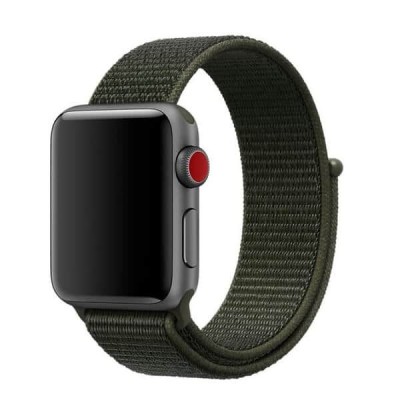 Curea din material textil, nylon Edman pentru Apple Watch 1/2/3/4/5/6/7/8/9/SE/Utra, 38/40/41 mm, Verde foto
