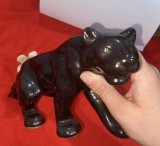 Panteră neagră ceramică vintage &ndash; Bibelou rar anii &rsquo;70 Rom&acirc;nia