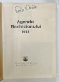 AGENDA ELECTRICIANULUI , 1962 , PREZINTA URME DE UZURA , FORMAT MIC