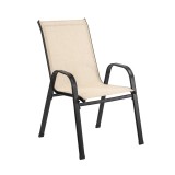 Scaun gradina Como bej, otel/textil, cu brate, exterior, rezistent UV, 54.5x63x92 cm, 150 kg