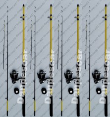 SET 4 Lansete ROBINHAN BOLENTINO PLUS 2.10m + 4 Mulinete SAIMINO X4000