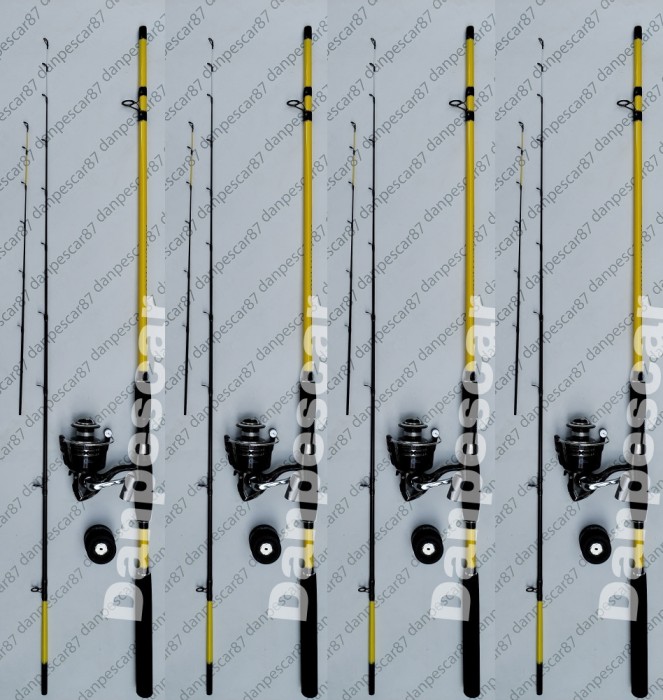 SET 4 Lansete ROBINHAN BOLENTINO PLUS 2.10m + 4 Mulinete SAIMINO X4000