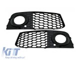 Set grila tip RS4 &icirc;n jurul farurilor de ceata potrivit pentru Audi A4 B8 sedan, break 2007-2011, lac negru Performance AutoTuning