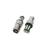 Cumpara ieftin Set becuri auto cu LED CANBUS compatibil P21/5W BA15D 15 SMD 7.5W Alb 12/24V, destinat competitiilor auto sau off-road