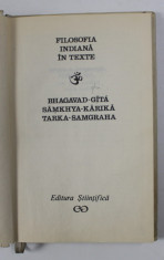 FILOSOFIA INDIANA IN TEXTE de BHAGAVAD - GITA, SAMKHYA - KARIKA, TARKA - SAMGRAHA 1971 foto