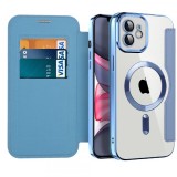 Husa MagSafe pentru Apple iPhone 11, Techsuit, SmartMag Book, Bleu