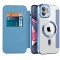 Husa MagSafe pentru Apple iPhone 11, Techsuit, SmartMag Book, Bleu