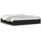 VidaXL Cadru de pat, negru, 160x200 cm, lemn prelucrat și metal