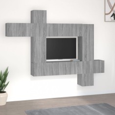 vidaXL Set dulapuri TV, 10 piese, gri sonoma, lemn compozit