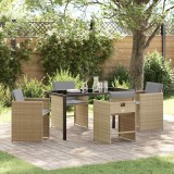 Cumpara ieftin Set de masă pentru grădină cu pernă 5 pcs Bej Rattan poli