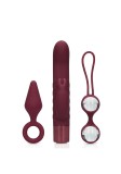 Set 3 Jucarii Sexuale pentru EA, Silicon, Dark Cherry