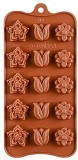 Forma din Silicon, Model Flori pentru Ciocolata de Casa, Bomboane, Jeleuri sau Cuburi de Gheata, CBD CORAL BEST DEALS 21 cm 11 cm 1.5 cm Maro 1
