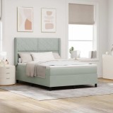 VidaXL Pat box spring cu saltea &amp; LED, gri deschis, 160x200 cm catifea