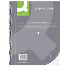 Caiet cu spirala, A4, 80 file - 70g/mp, 4 perf., coperti carton, Q-Connect -
