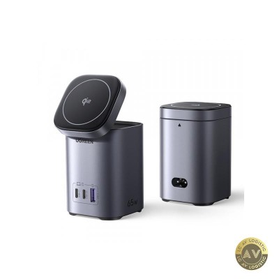 Incarcator Retea Wireless UGREEN X555 4in1 65W 3A 1 x USB-A - 2 x USB-C Gri foto