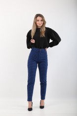 Pantaloni cu talie inalta si imprimeu Zara foto